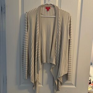 Elle Women's Beige Striped Draped Cardigan Size Small